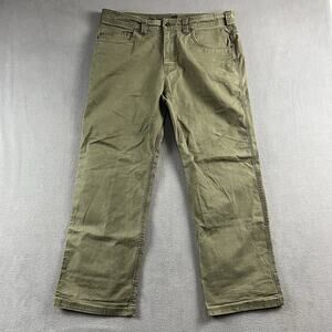 PrAna Pants Mens 36X30 Green Bronson Carpenter Outdoor Hiking Canvas Utility